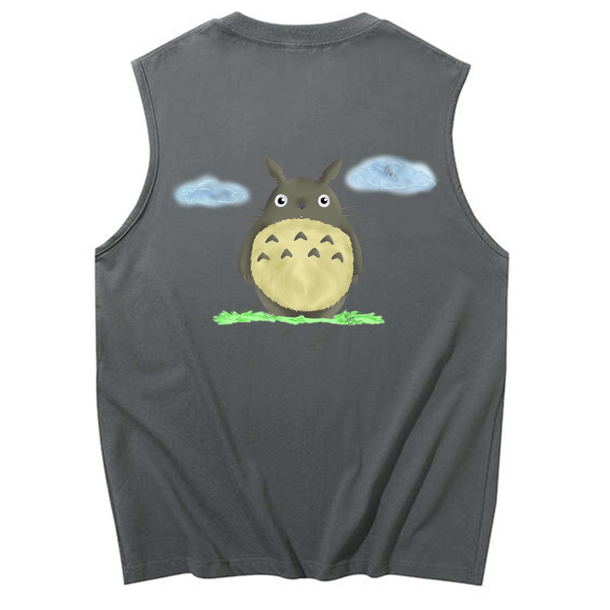 （画像用） となりのトトロ 草壁メイ 草壁サツキ My Neighbor Totoro Satsuki Kusakabe Mei Kusakabe コットン100％タンクトップ（背面プリント）